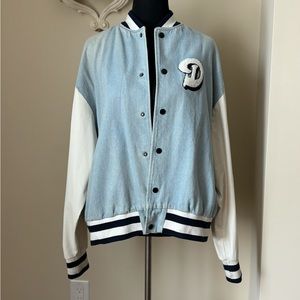 J.ING Vintage Denim Bomber Jacket